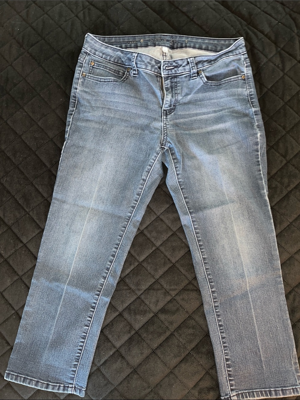 Jennifer Lopez Light Blue Cropped Straight Capris